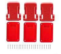 Lot de 3 supports de batterie pour outils électriques 18 V avec fentes de montage pour perceuse et vis pour une utilisation en atelier, compatible avec les batteries de 1,0 Ah à 12 Ah