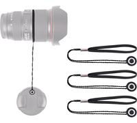 Lot de 3 Supports de Bouchon d'objectif avec Cordon pour Capuchons d'objectif : sécurité Universelle avec Bande élastique Compatible avec Nikon,Fuji,Tamron,Sigma,Olympus