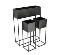 Lot de 3 supports de fleurs en métal noir