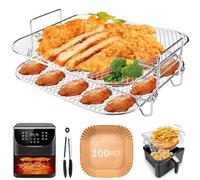 Lot de 3 supports de friteuse à air comprimé pour Cosori 5,5 L, 2 couches de 20,3 cm, accessoires pour friteuse à air Cosori 6,4 L et four tour