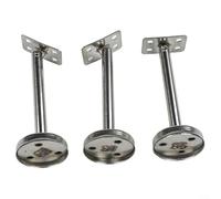 Lot de 3 supports de main courante d'escalier en acier inoxydable 304 pour une fixation sûre et une stabilité sur différents escaliers (120 mm-B)