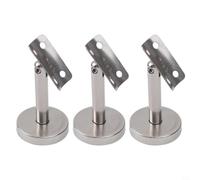 Lot de 3 supports de main courante en acier inoxydable 304 pour escaliers - Support mural argenté avec matériel pour usage résidentiel et commercial - Taille 80 mm (80 mm-A)