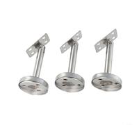 Lot de 3 supports de main courante en acier inoxydable 304, support mural réglable pour escalier intérieur, finition argentée, 60 mm (80 mm-B)
