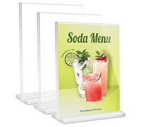 Lot de 3 supports de panneau en T acrylique A4,A4 Présentoir de Table,Support de Présentation,A4 Porte Menu Transparent Acrylique,Support de Menu Double Face Pour menu publicitaire,menu,affiche,etc