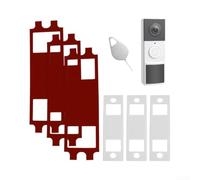 Lot de 3 supports de sonnette sans perçage et clé pour Tapo Td21 D210 D235 avec ruban adhésif solide et goupille de déverrouillage en métal - Blanc et rouge