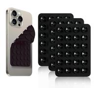 Lot de 3 supports de téléphone à ventouse en silicone double face 24 ventouses pour l'arrière du téléphone - Multifonctionnel - Antidérapant - Compatible avec la plupart des smartphones - Noir