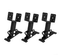 Lot de 3 supports de toit réglables en fer pour poutres de pergola avec réglage angulaire à 180 degrés et performance par tous les temps