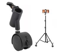 Lot de 3 Supports D'éclairage pour Photographie avec roulettes, Jeu de Roues de Support D'éclairage avec roulettes Pivotantes à 360°, roulettes de Support de Trépied à Roulement