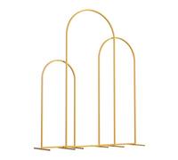 Lot de 3 supports en métal doré pour arche de mariage, fête prénatale, fête d'anniversaire, décoration de jardin