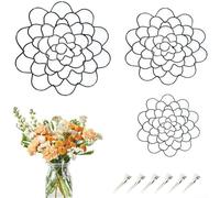 Lot de 3 supports floraux avec 6 clips pour vases et bouquets en acier inoxydable pour une utilisation durable de la décoration d'intérieur (noir)