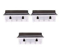 Lot de 3 supports muraux gris pour bureau, salle de bain, cuisine, balcon, étagère flottante, décoration blanche, crochet à clés, chapeau décoratif (blanc gris, 17 x 9 x 6,8 cm x 3 pièces, 17 x 9 x