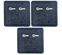 Lot de 3 supports muraux pour ceinture de lutte - En cuir noir - Réplique universelle - Solution d'affichage à suspendre - Noir