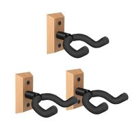 Lot de 3 supports muraux pour guitare - Maintien sûr et peu encombrant | Crochet pour guitare acoustique pour ukulélé, basse, mandoline, salle d'exercice, école, salon et studio d'enregistrement