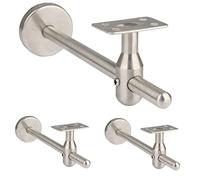 Lot de 3 supports réglables en acier inoxydable - Design incurvé et plat pour rails ronds de 200 mm de long pour la sécurité des escaliers et du balcon