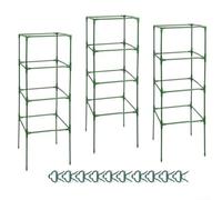 Lot de 3 supports réglables pour plantes grimpantes, plantes grimpantes, piquets de jardin pour concombres, poivriers, vigne, piquets de jardin d'extérieur, réutilisables, 115 cm