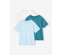 Lot de 3 t-shirts Basics garçon unis bleu ciel 10A
