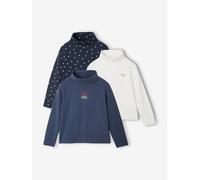 Lot de 3 T-shirts col roulé fille encre 8A