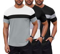 Lot de 3 T-Shirts Homme à Rayures Bretonnes Colorées - Coton Respirant Style Marin - Manches Courtes Col Rond pour Été 2025 (FR/ES, Alpha/Lettres, M, Taille Normale, Taille Normale, 3pc-06)