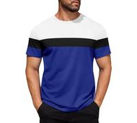 Lot de 3 T-Shirts Homme à Rayures Bretonnes Colorées - Coton Respirant Style Marin - Manches Courtes Col Rond pour Été 2025 (FR/ES, Alpha/Lettres, XXL, Taille Normale, Taille Normale, Rayures12)