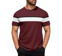 Lot de 3 T-Shirts Homme à Rayures Bretonnes Colorées - Coton Respirant Style Marin - Manches Courtes Col Rond pour Été 2025 (FR/ES, Alpha/Lettres, M, Taille Normale, Taille Normale, Rayures07)