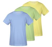 Lot de 3 T-Shirts Homme Coton Épais - Col Rond Durable & Confortable - Taille S-5XL - Lavage Facile (FR/ES, Alpha/Lettres, 4TG, Taille Normale, Taille Normale, Grey Blue，Green，yellow-3pc)