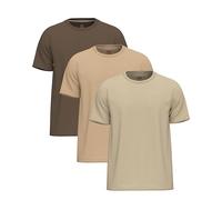 Lot de 3 t-shirts pour homme 100 % coton | T-shirts unis à col rond de qualité supérieure pour homme, Lot de 3 [Collection Terre], S