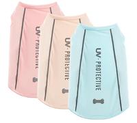 Lot de 3 t-shirts Sunblock pour chien, respirants et réfléchissants, légers, protection solaire, sans manches, pour chiens de petite, moyenne et grande taille, parfaits pour les promenades estivales