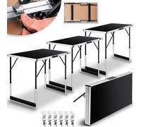 Lot de 3 Table Multifonctions 100 x 60 cm, Avec Fonction de Rallonge, Pliante