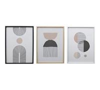 Lot de 3 Tableaux Décoratifs 45x60cm Design Abstrait - ZENOS - ALTOBUY Noir G