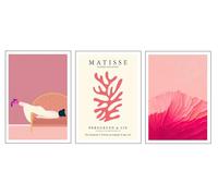 Lot de 3 tableaux décoratifs muraux A3 pour décoration de salon modernes, chambres à coucher, chambre sans cadre, figuratif, femme, Matisse, 41 x 29,7 cm