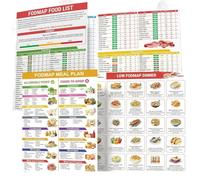 Lot de 3 tableaux Fodmap, liste de régime faible, liste des aliments Fodmap, liste de régime faible, plan de repas et liste de santé, guide de nutrition alimentaire saine, liste de nutrition