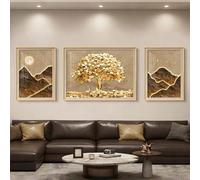 Lot de 3 tableaux sur toile, triptyque représentant un paysage naturel, décoration murale « Arbre de vie », œuvre d'art moderne encadrée pour chambre à coucher, couloir(B,35 * 50/75 * 50/35 * 50CM)