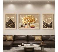 Lot de 3 tableaux sur toile, triptyque représentant un paysage naturel, décoration murale « Arbre de vie », œuvre d'art moderne encadrée pour chambre à coucher, couloir(A,60 * 80/110 * 80/60 * 80CM)