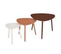 Lot de 3 Tables à Café Gigognes "Mileo" 60cm Brun
