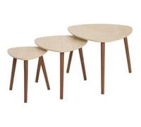 Lot de 3 tables à café Mileo effet travertin Atmosphera