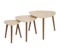 Lot de 3 tables à café Mileo effet travertin Atmosphera