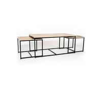 IDMarket - Lot de 3 Tables Basses gigognes Detroit 113 cm Design Industriel