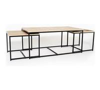 IDMarket - Lot de 3 Tables Basses gigognes Detroit 113 cm Design Industriel