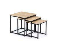 IDMarket - Lot de 3 Tables Basses gigognes Detroit 35/40/45 Design Industriel