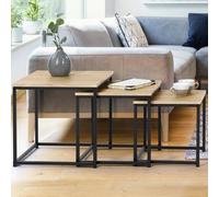 IDMarket – Lot de 3 tables basses gigognes Detroit 35/40/45 – design industriel