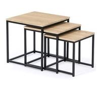 IDMarket – Lot de 3 tables basses gigognes Detroit 35/40/45 – design industriel