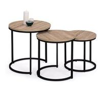 IDMarket – Lot de 3 tables basses gigognes DETROIT rondes 35/40/45 design industriel Multicolore