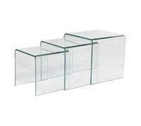Vente-unique Tables Basses gigognes Minka - Verre courbé Transparent