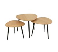 Lot de 3 Tables Basses Gigognes ""Palette"" 57cm Naturel