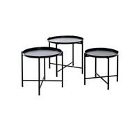 Lot de 3 tables basses LIROY en métal noir