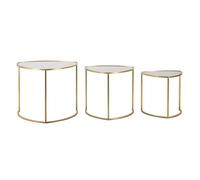 Lot de 3 Tables Basses "Triangle" 60cm Or