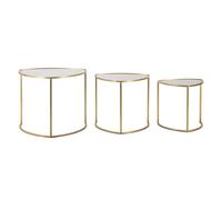Lot de 3 Tables Basses "Triangle" 60cm Or