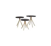Lot de 3 tables d'appoint en bois de manguier noir, gigogne - Chehoma, Supremes - 35x35x45 cm