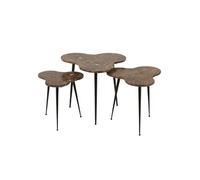 Lot de 3 Tables d'Appoint Gigogne "Abeille" 61cm Marron