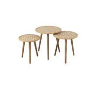 Lot de 3 Tables d'Appoint Gigognes "Baudoin" 55cm Naturel